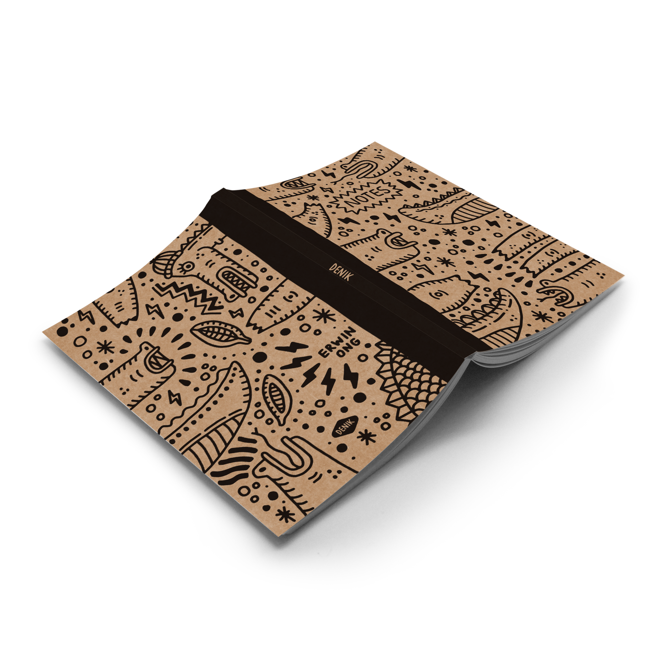 Crocodile Outlines Kraft Classic Layflat Notebook