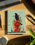 Bird On Hydrant Hardcover Notebook - Mixed Media