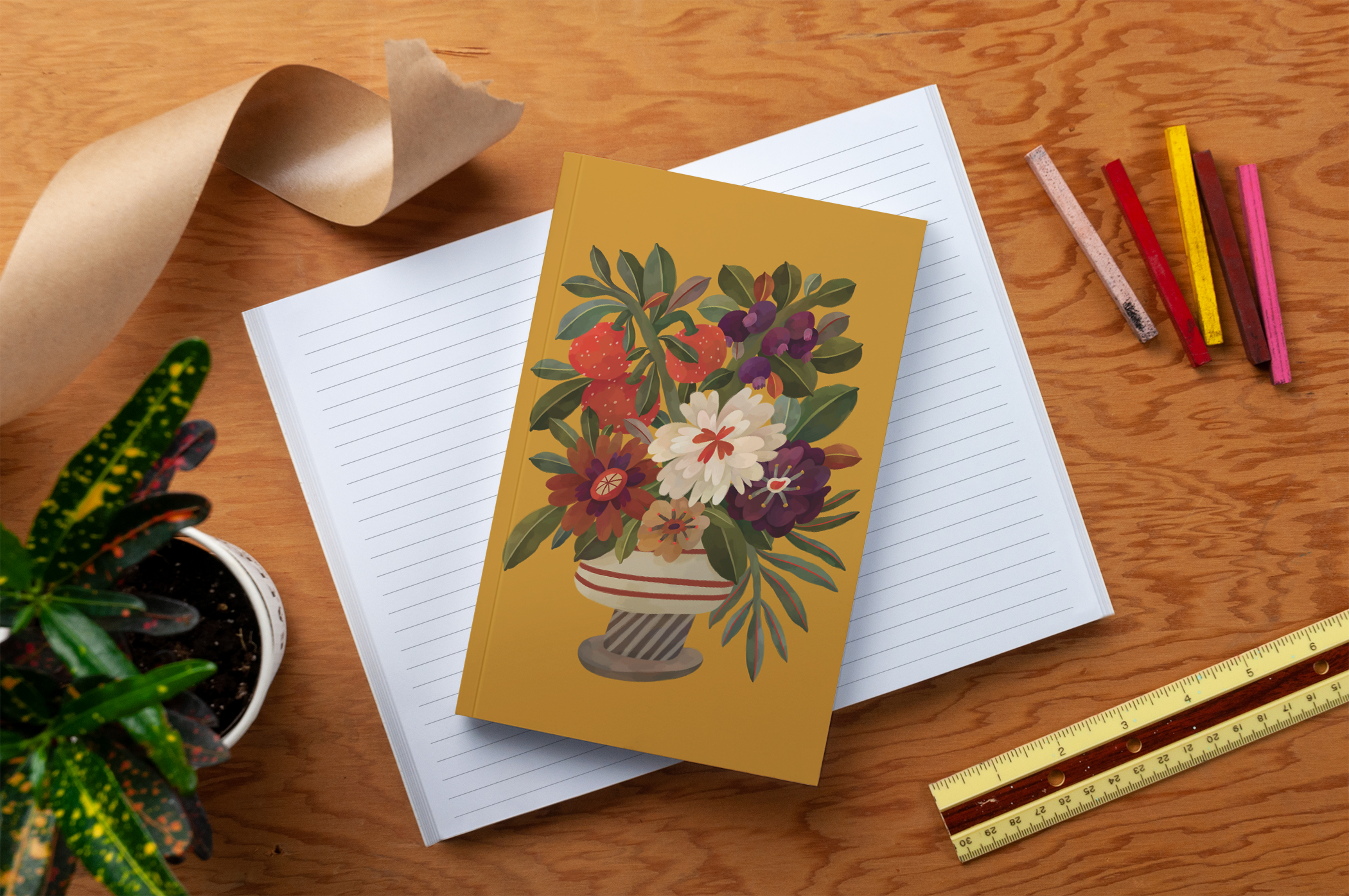 Autumnal Vase Classic Layflat Notebook