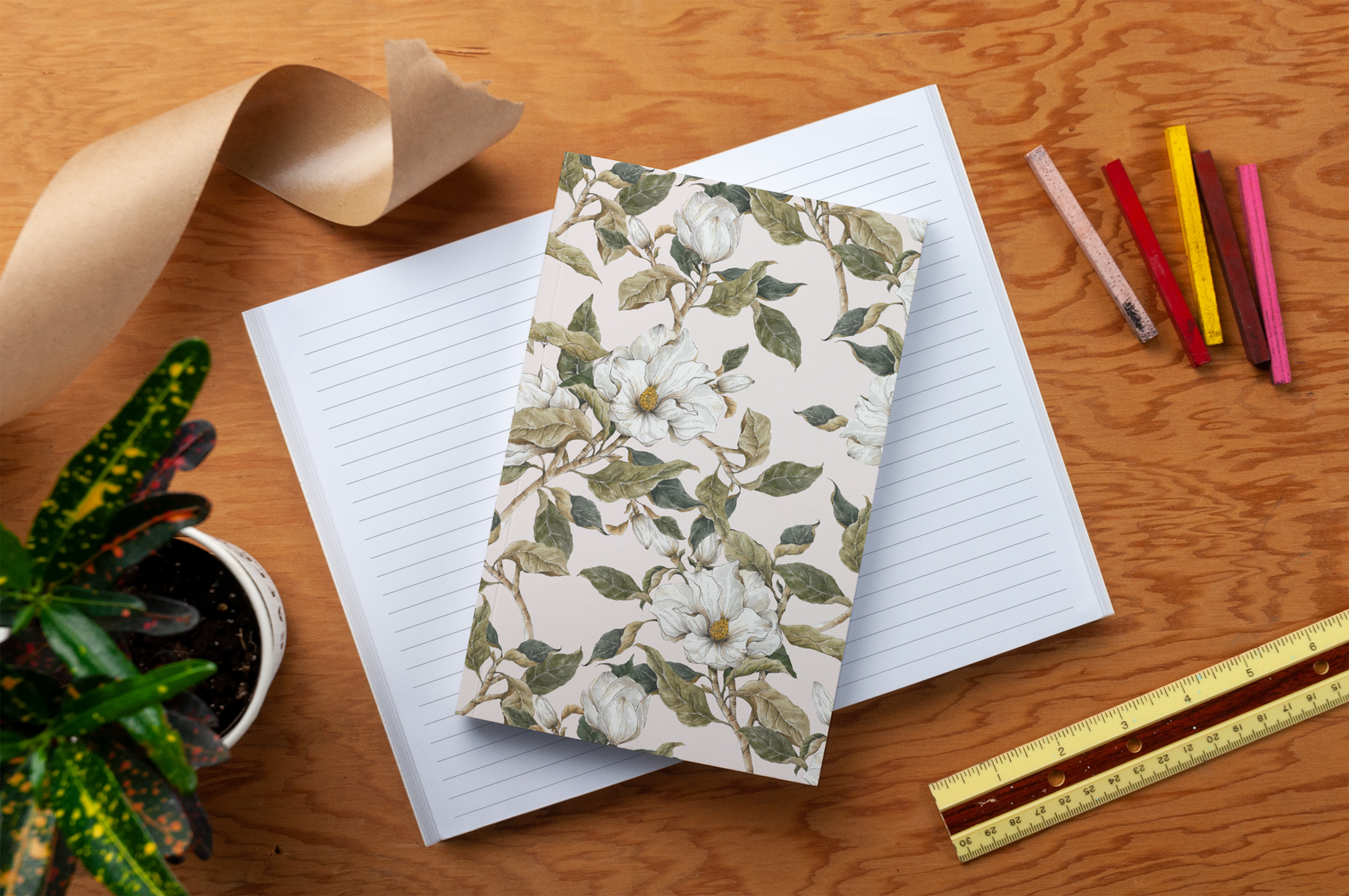 Magnolia Pattern Notebook