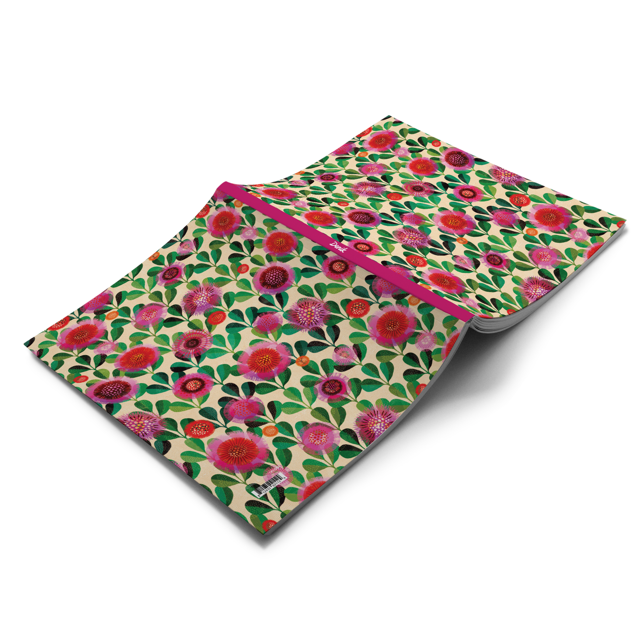 Hand Print Blooms Large Layflat Notebook