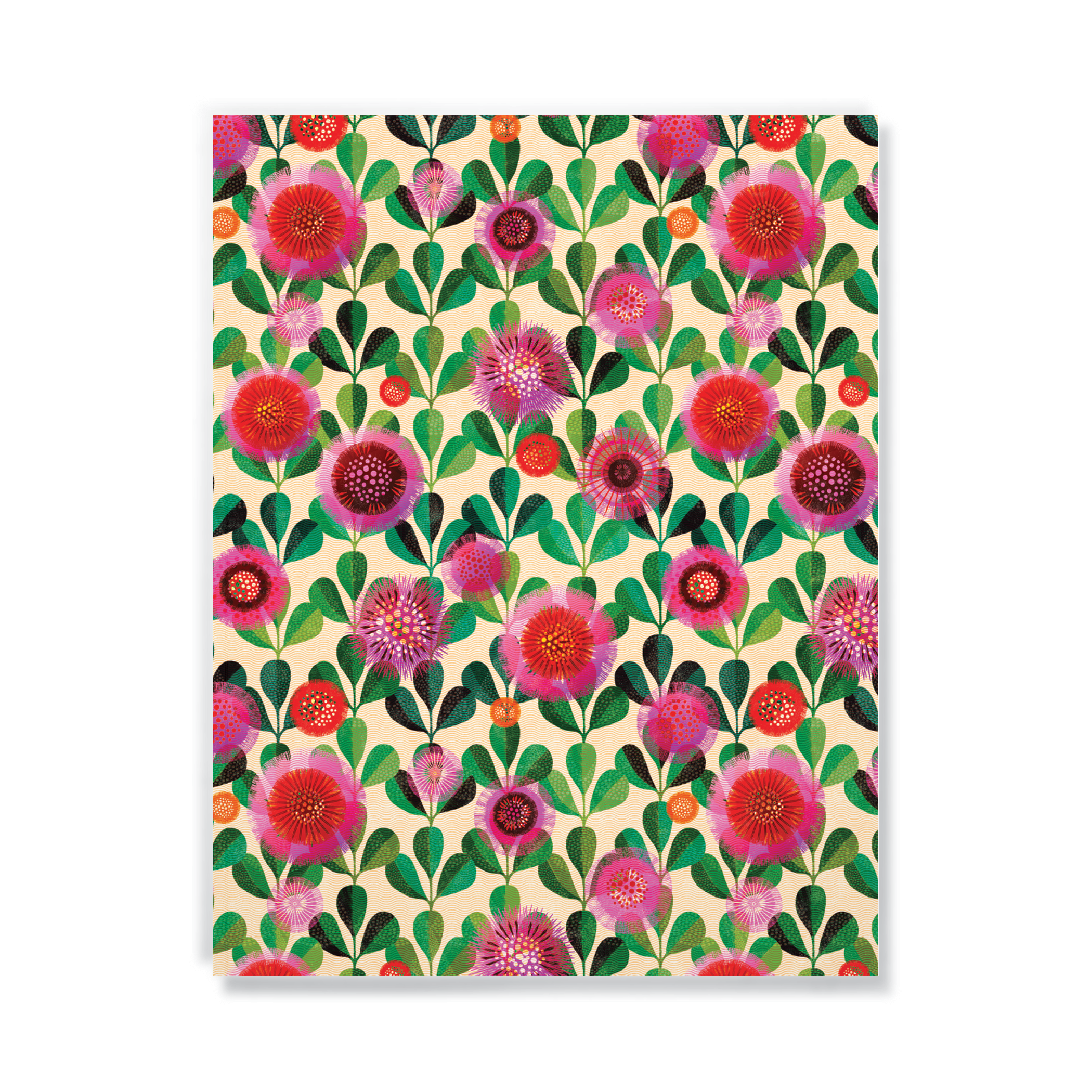 Hand Print Blooms Large Layflat Notebook