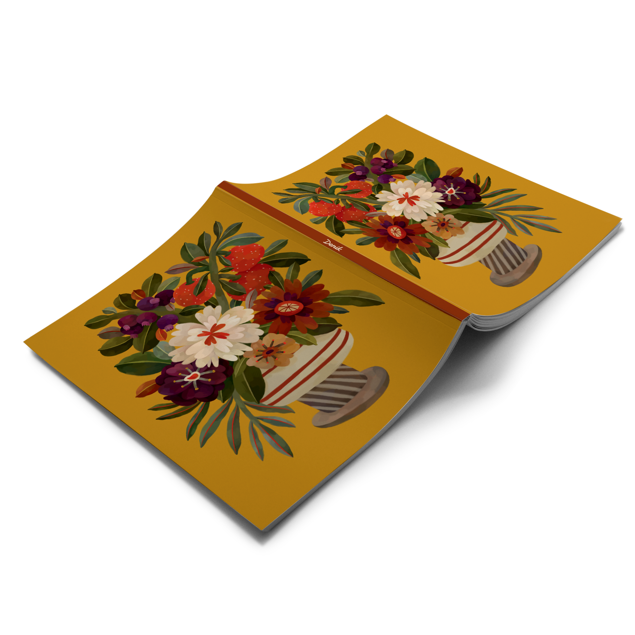Autumnal Vase Medium Layflat Notebook