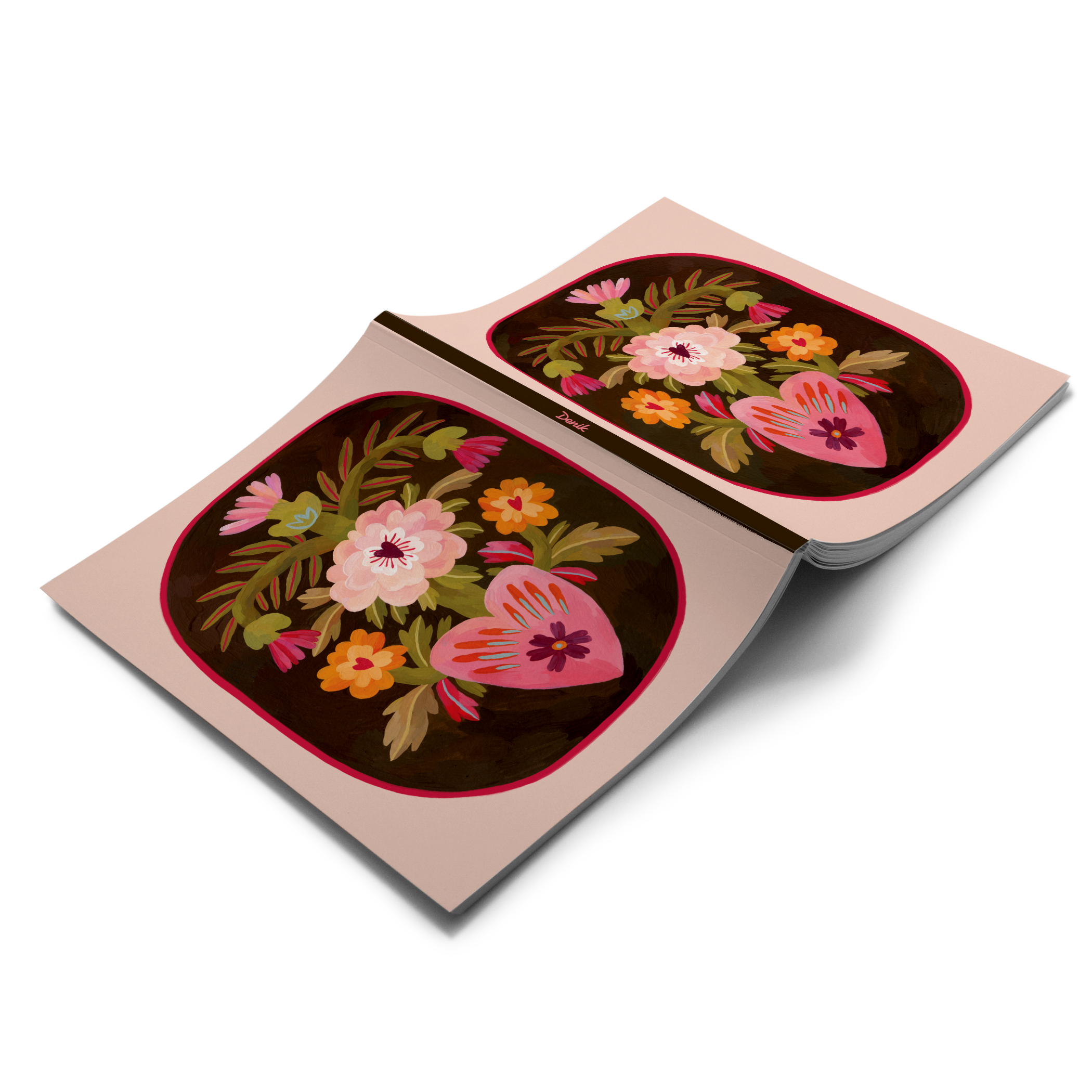 Blossoming Heart Medium Layflat Notebook