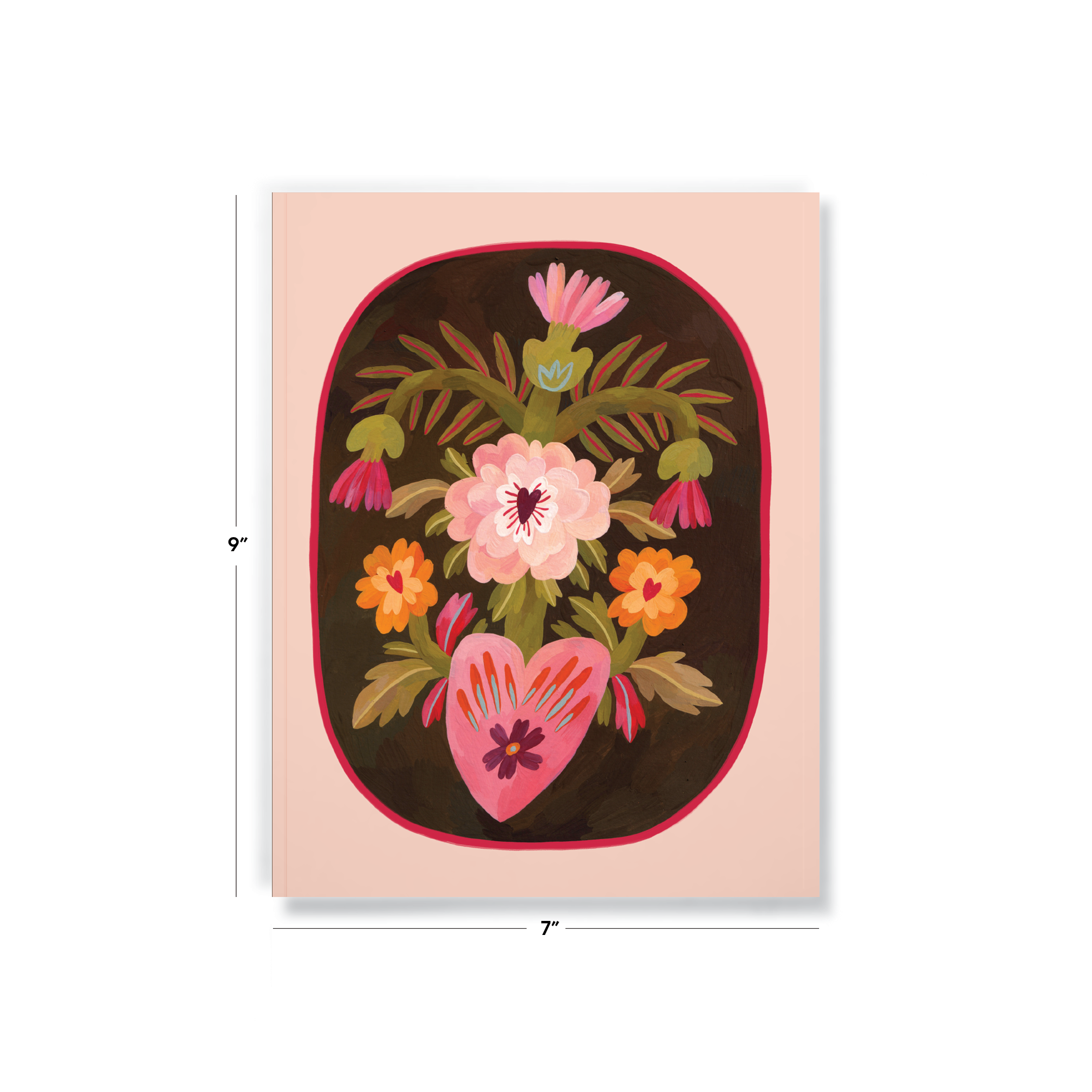 Blossoming Heart Medium Layflat Notebook