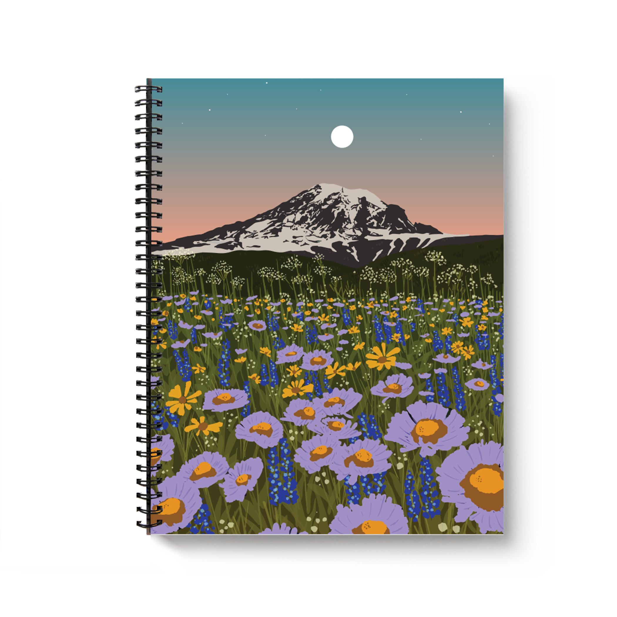 Mountain Flowers Medium Wire-O Spiral Notebook