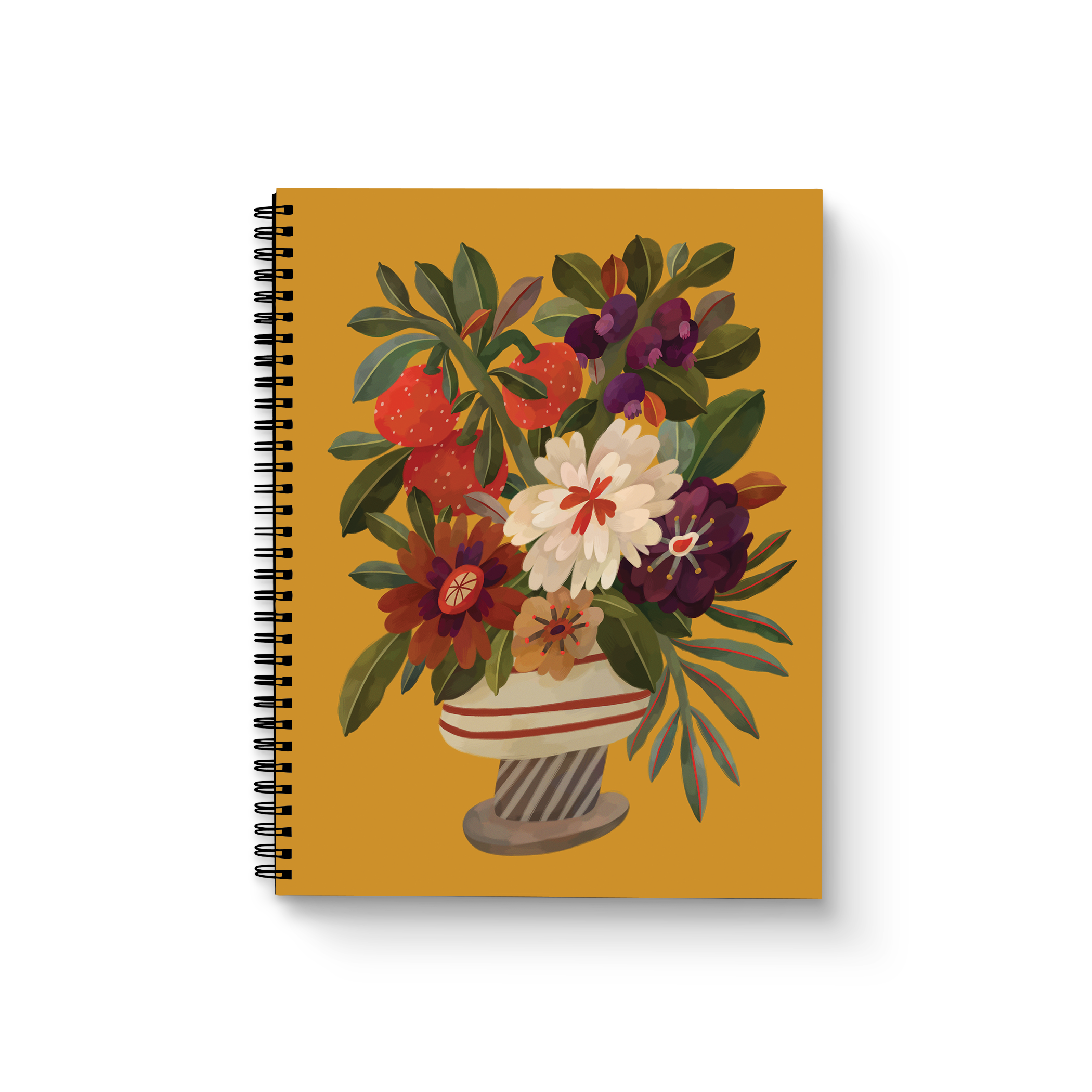 Autumnal Vase Medium Wire-O Spiral Notebook