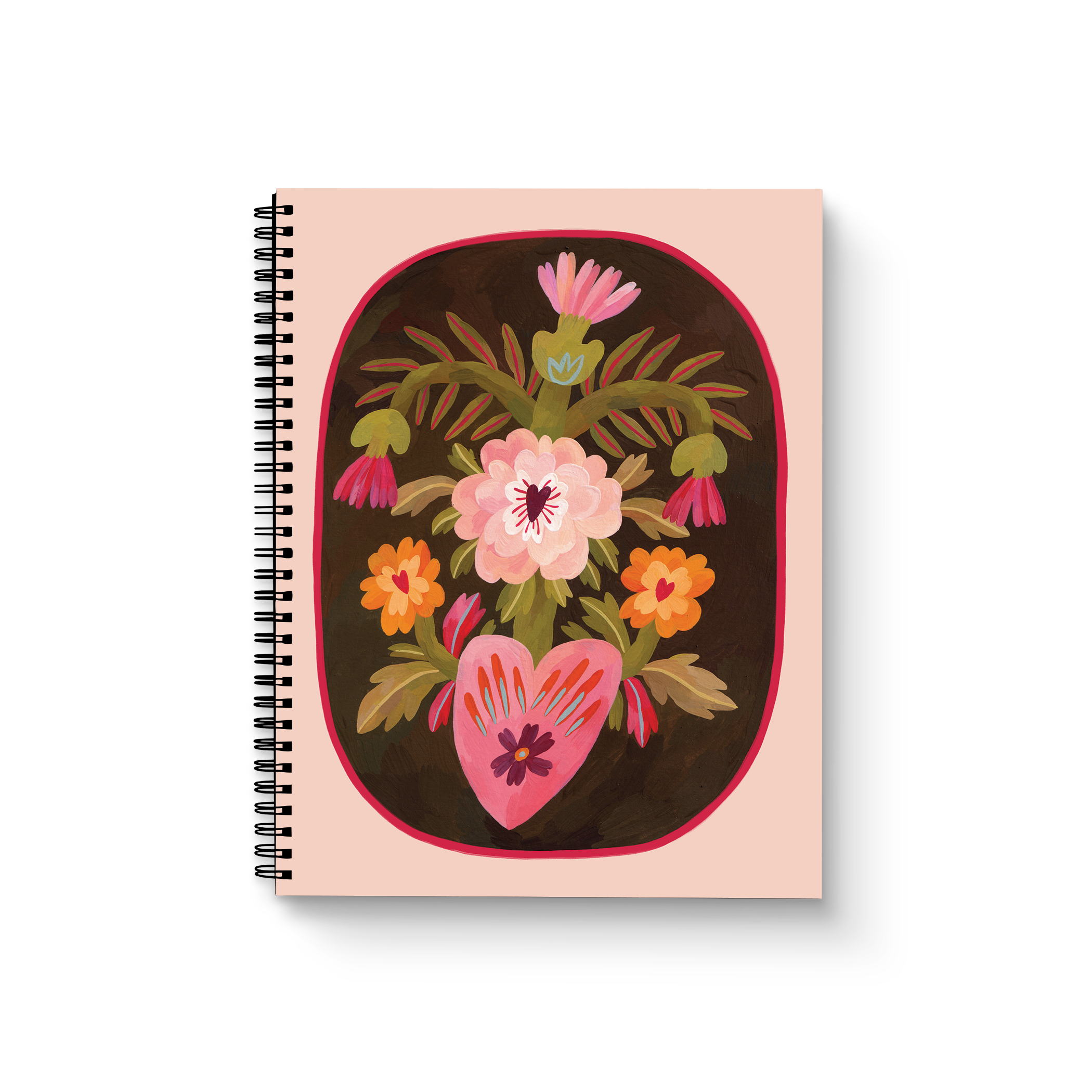 Blossoming Heart Medium Wire-O Spiral Notebook