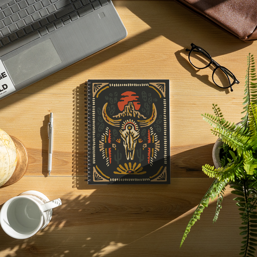 Desert Skull Medium Wire-O Spiral Notebook