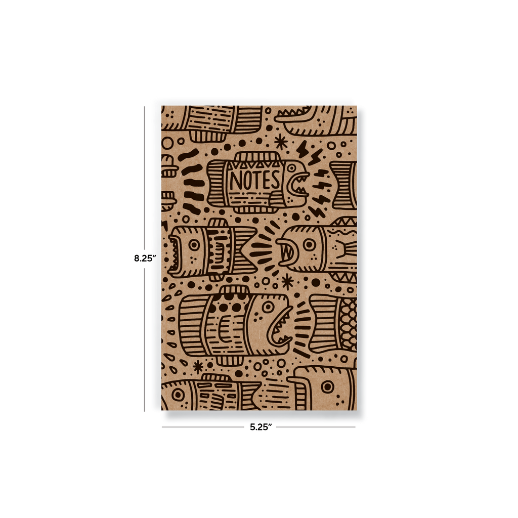Fish Outlines Kraft Classic Layflat Notebook
