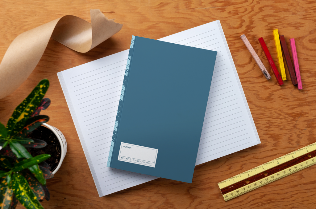 Blue Halftone Classic Layflat Notebook