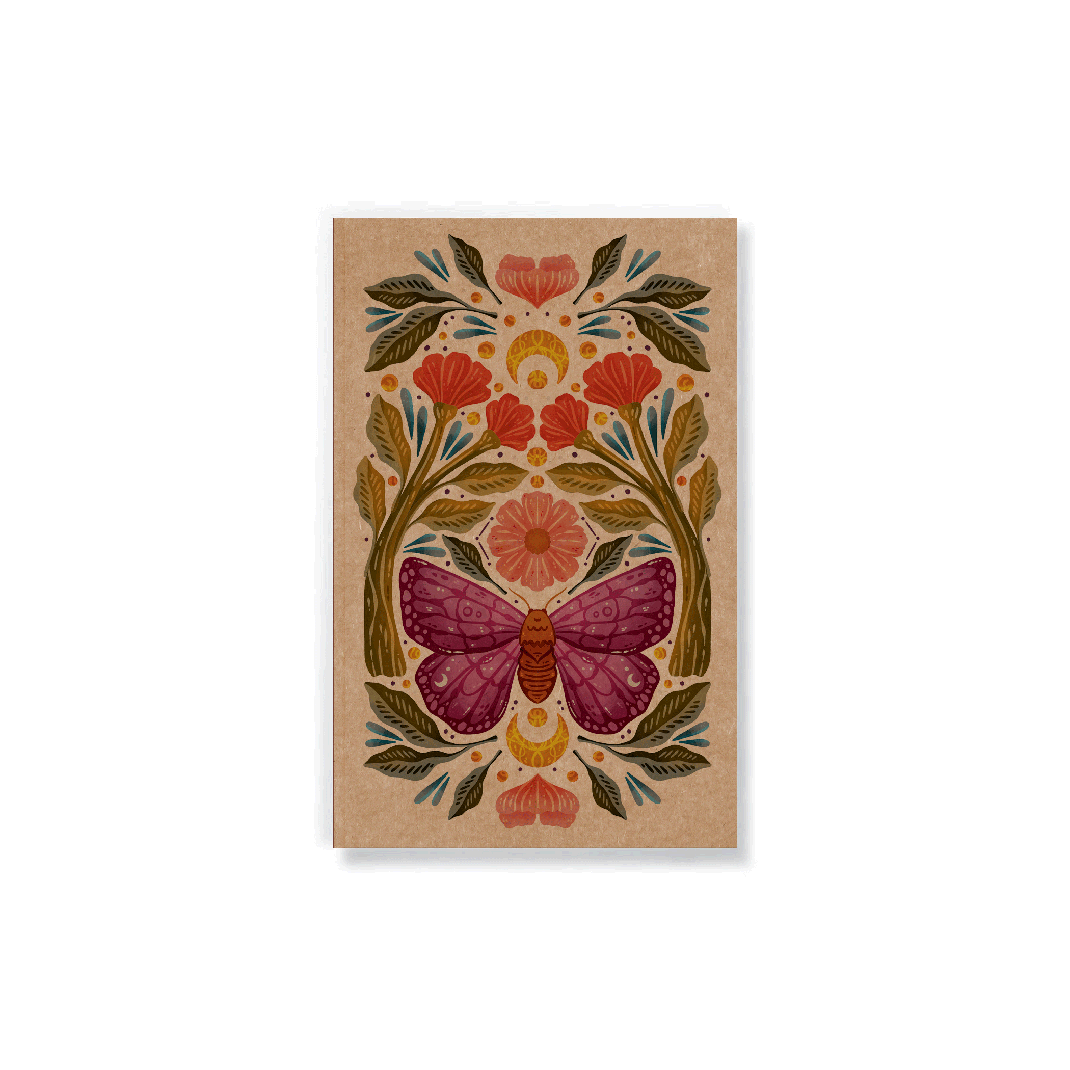 Purple Wings Kraft Layflat Notebook