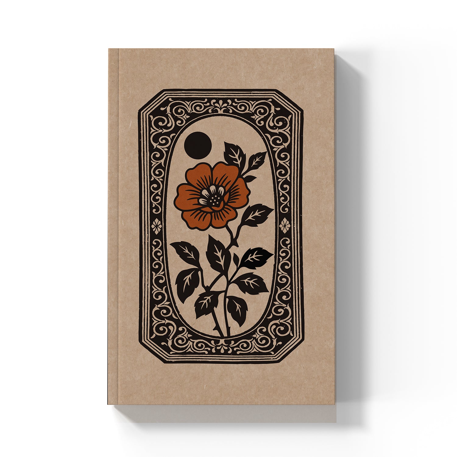 Floral Frame Kraft Classic Layflat Notebook