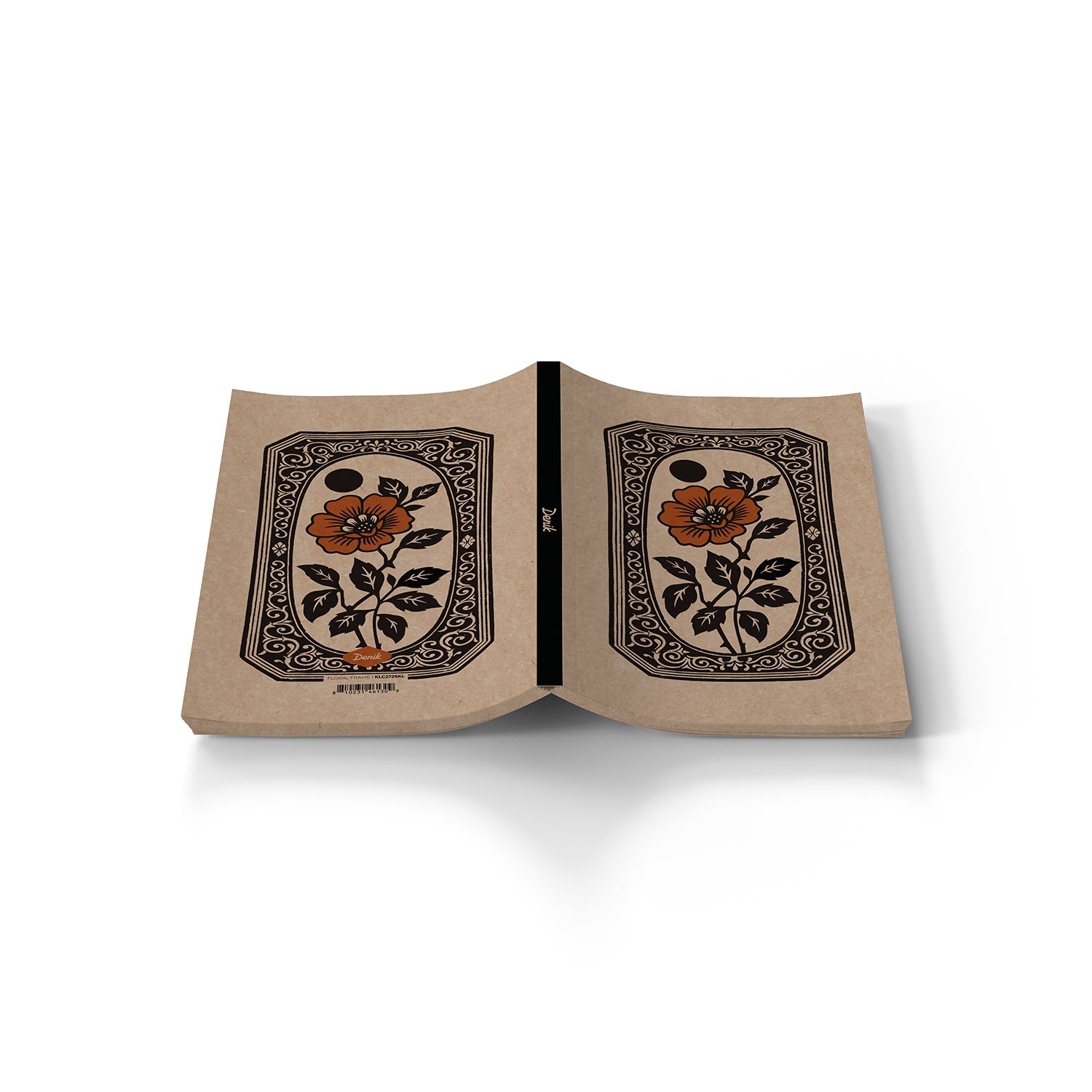Floral Frame Kraft Classic Layflat Notebook