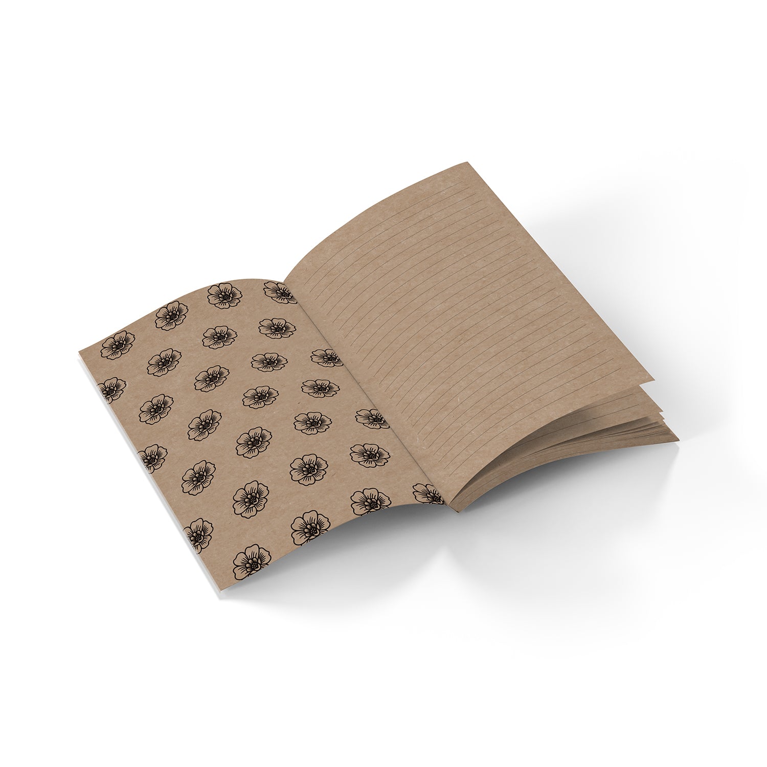 Floral Frame Kraft Classic Layflat Notebook
