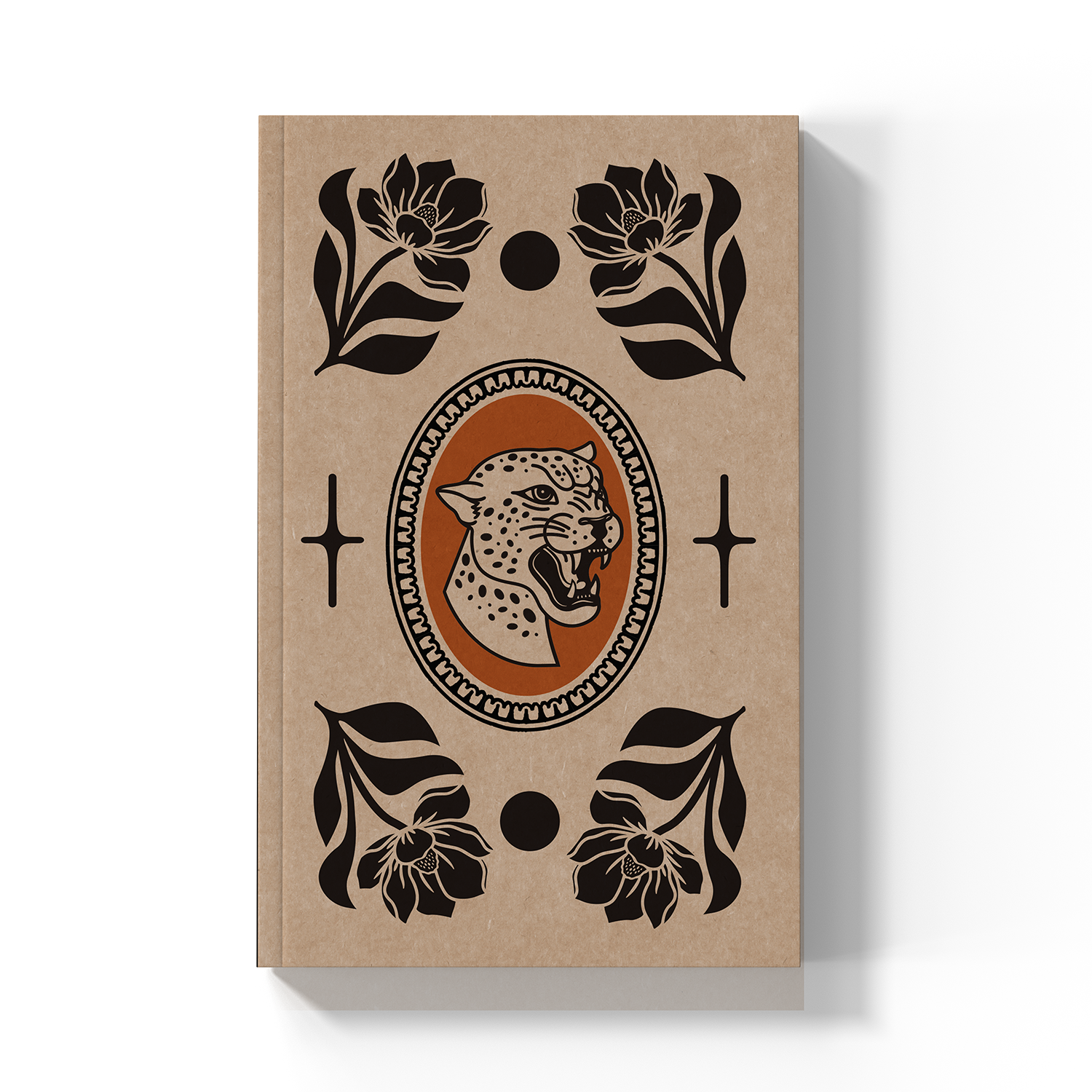 Leopard Florals Kraft Classic Layflat Notebook