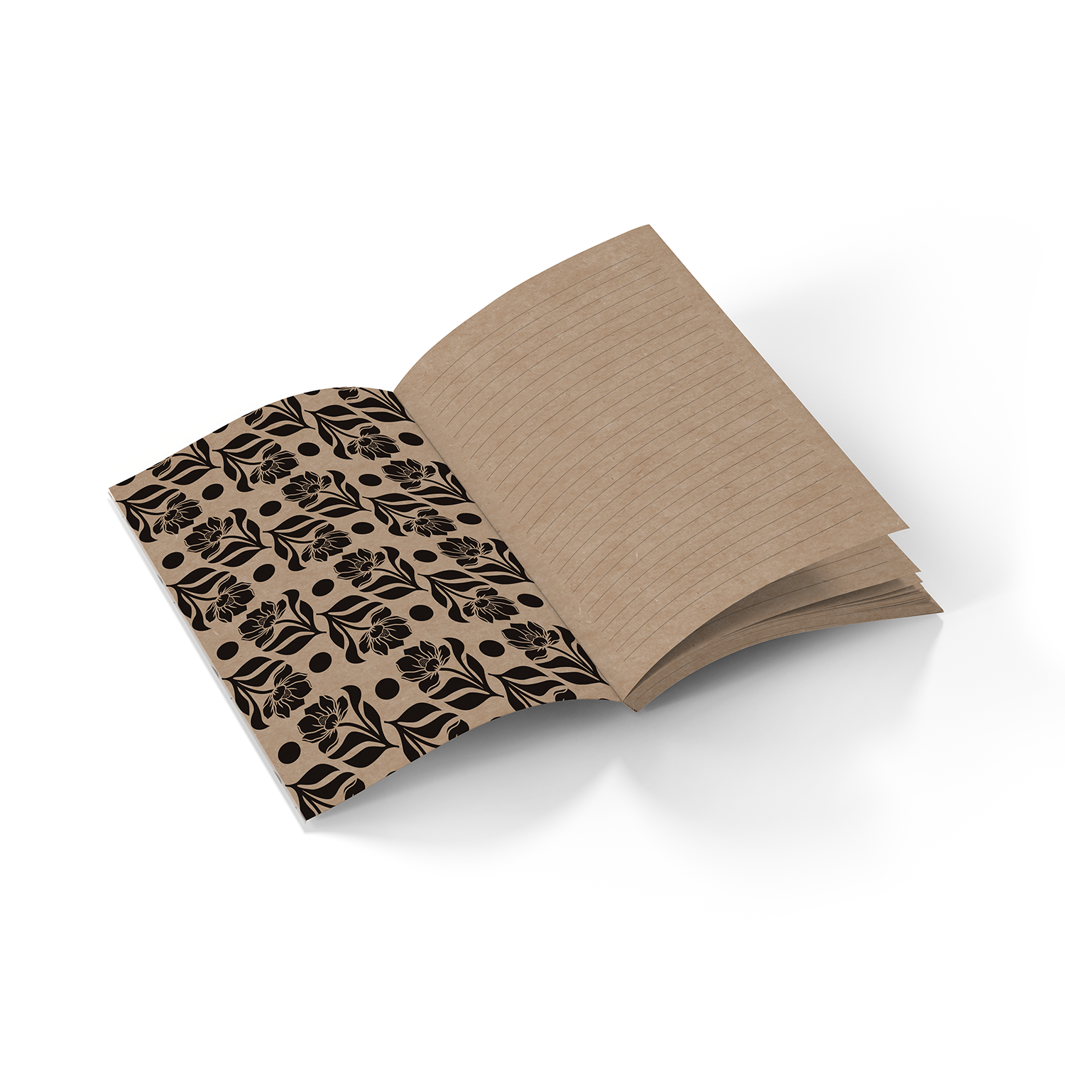 Leopard Florals Kraft Classic Layflat Notebook