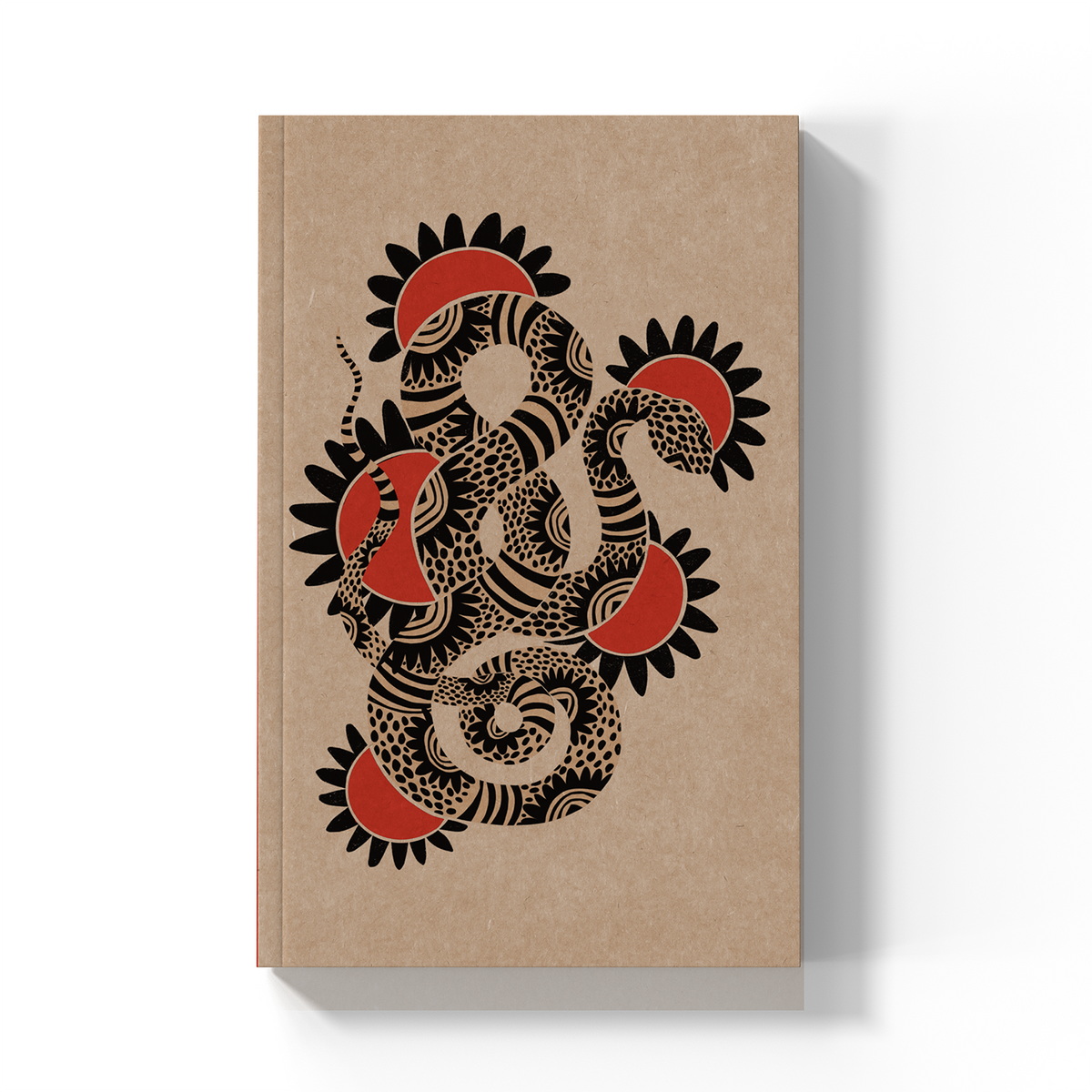Sunflower Snake Kraft Layflat Notebook
