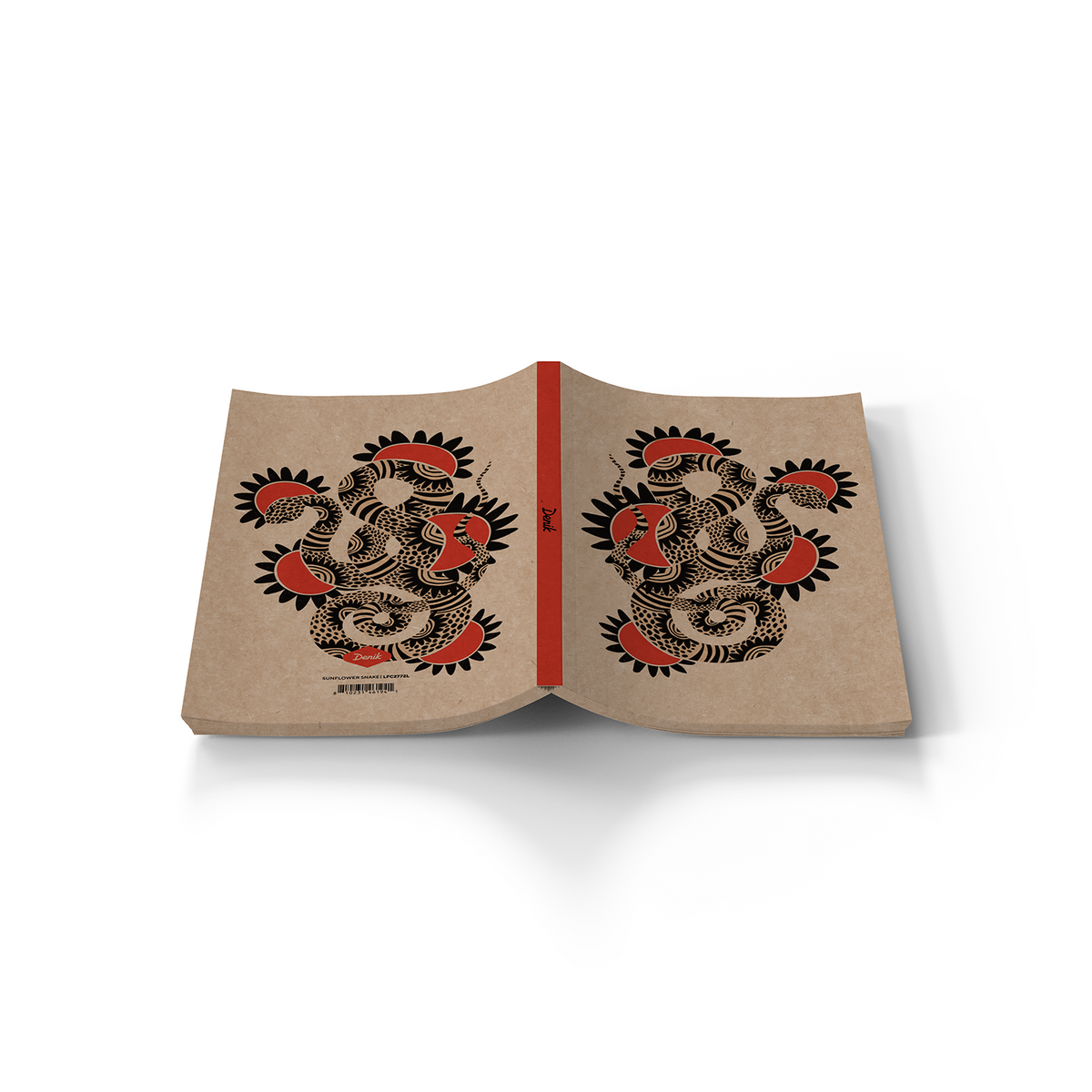 Sunflower Snake Kraft Layflat Notebook