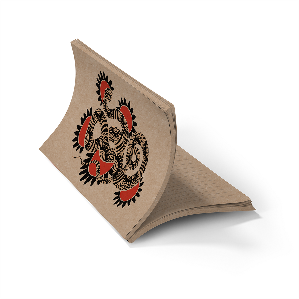 Sunflower Snake Kraft Layflat Notebook