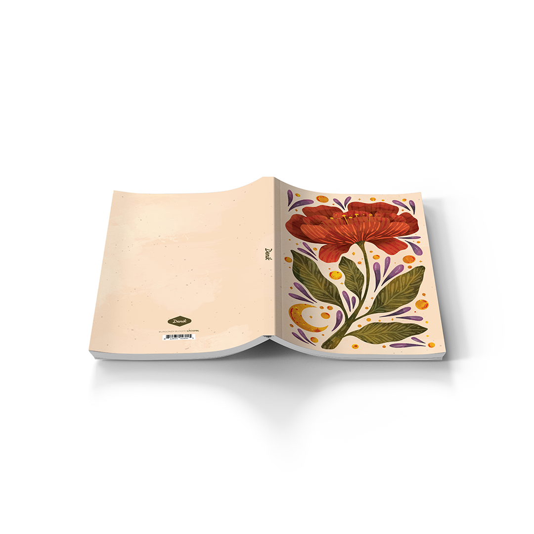 Burgundy Bloom Classic Layflat Notebook