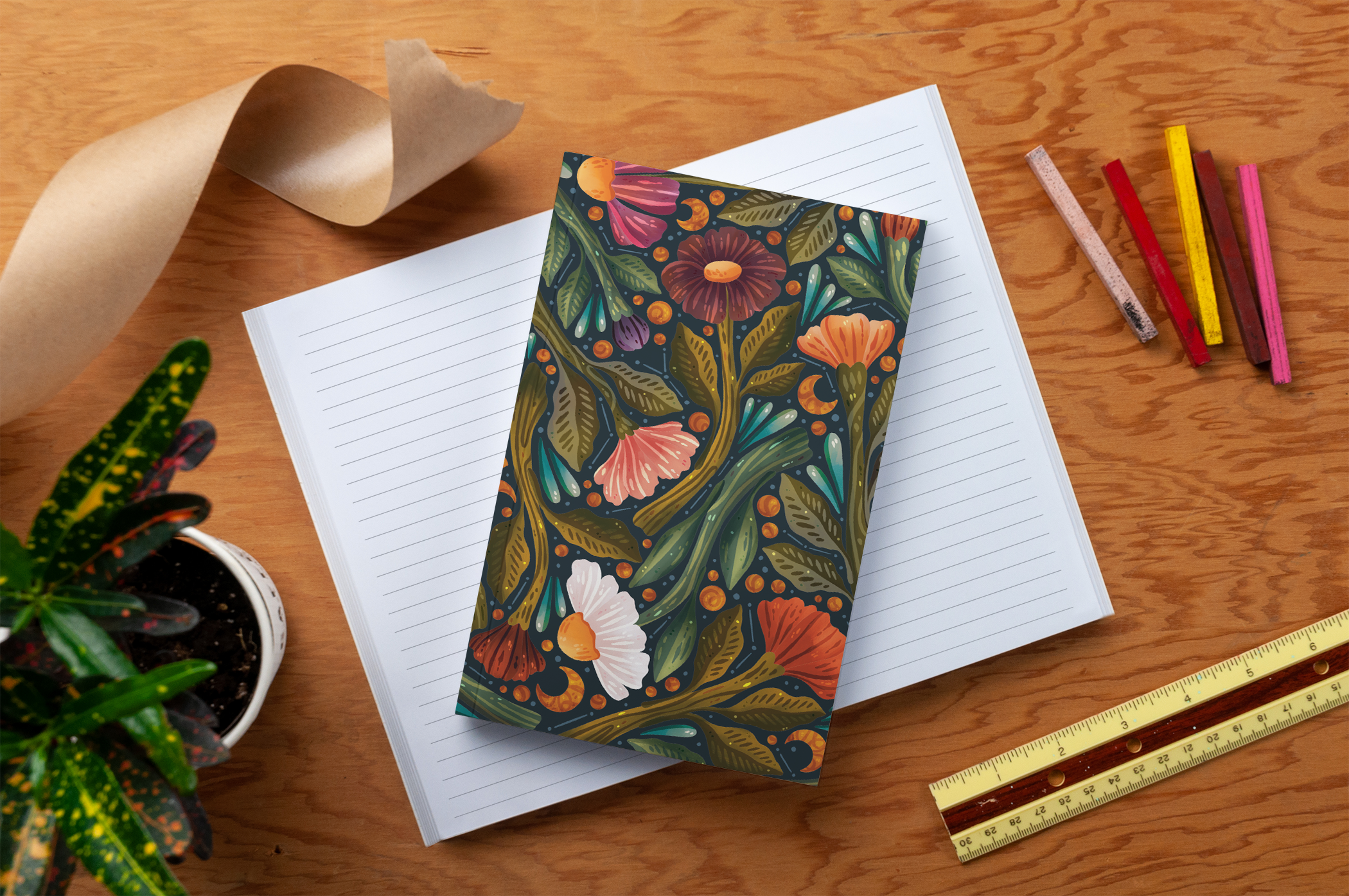 Nightsky Floral Classic Layflat Notebook