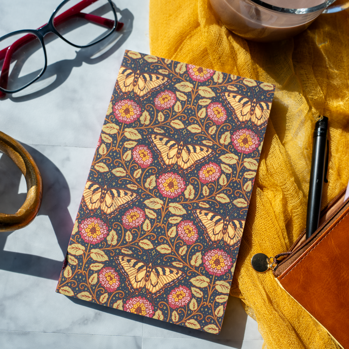 Butterfly and Lantana Classic Layflat Notebook