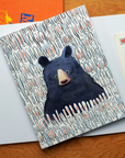 Black Bear & Bunnies Large Layflat Notebook