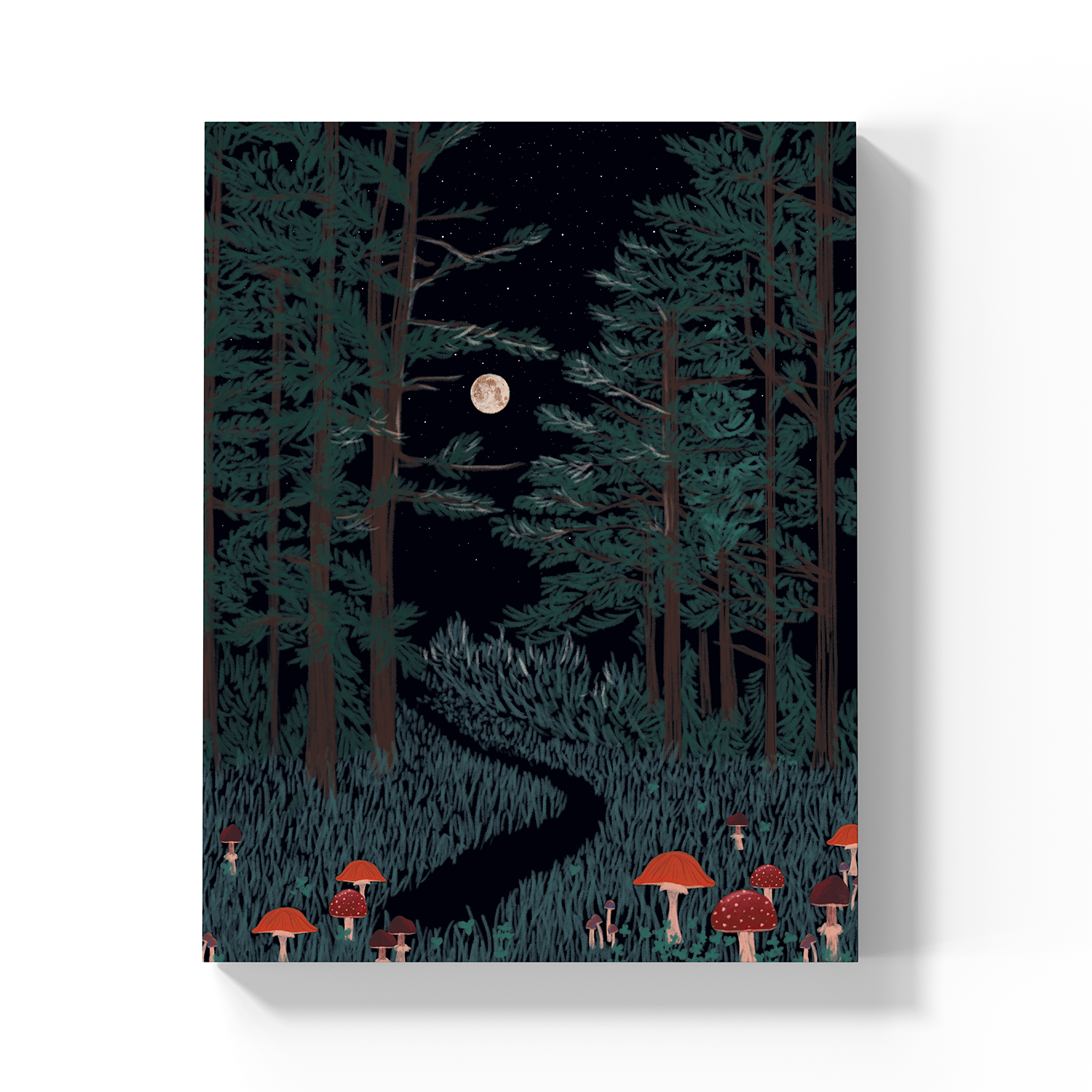Moonrise Forest Medium Layflat Notebook - Mixed Media