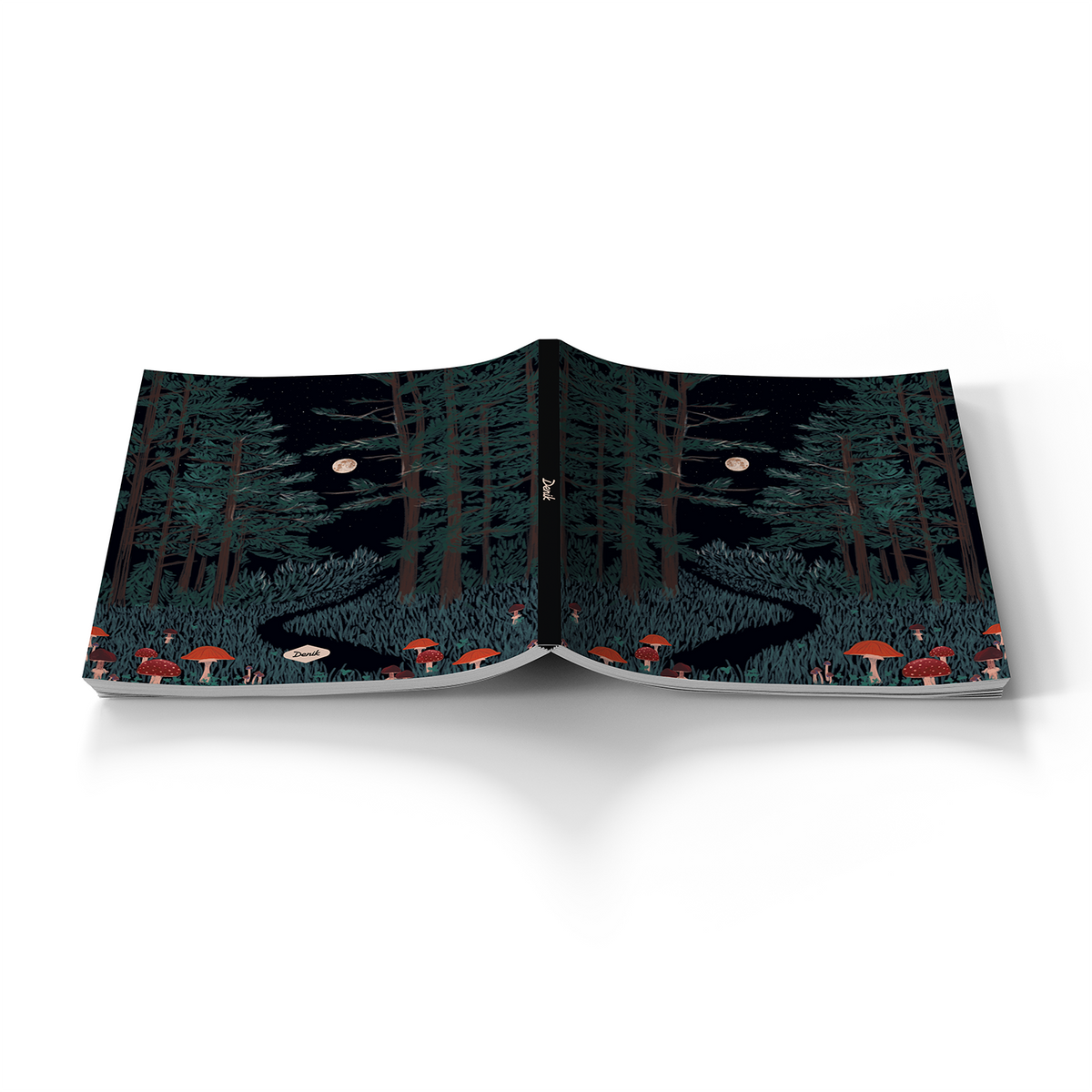 Moonrise Forest Medium Layflat Notebook - Mixed Media