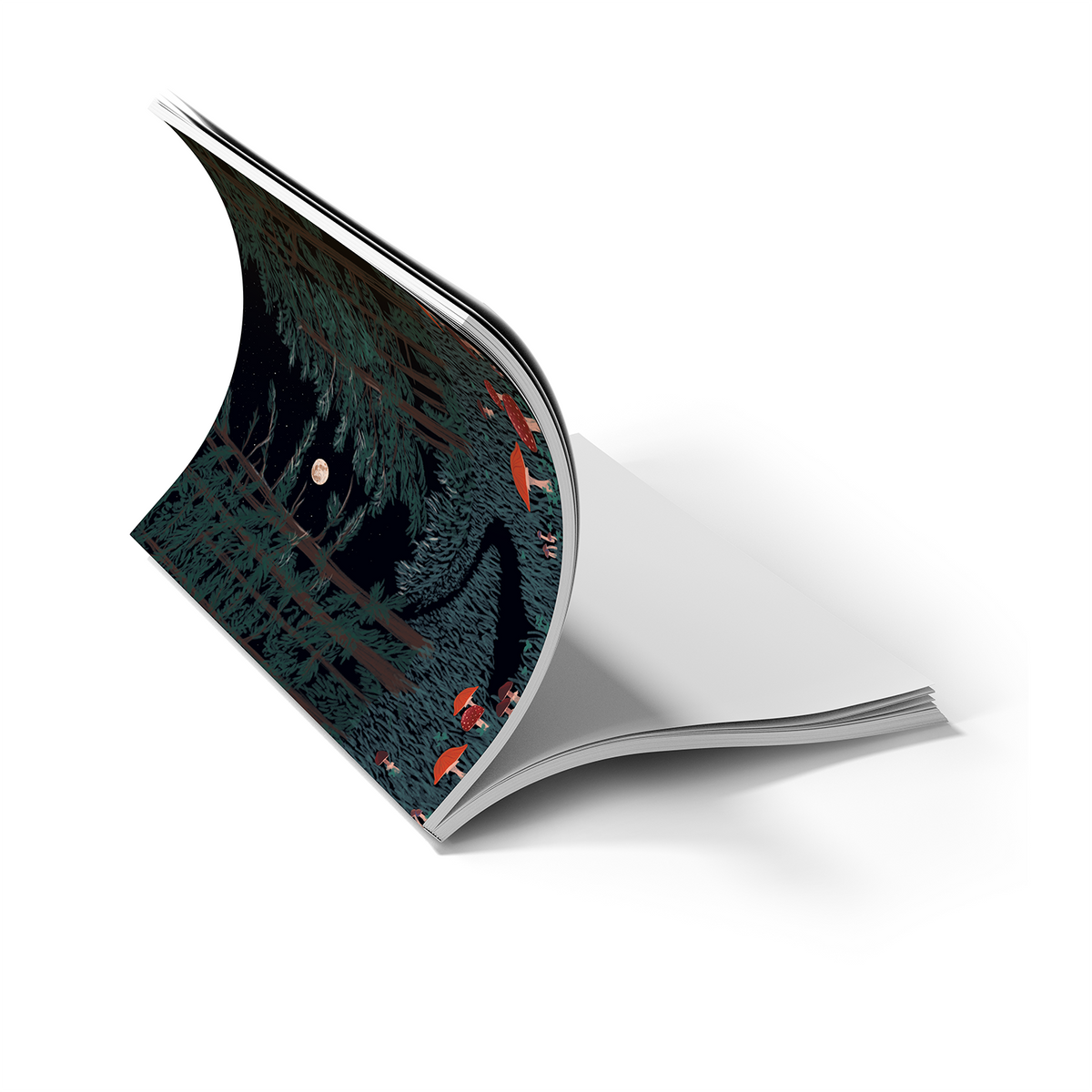 Moonrise Forest Medium Layflat Notebook - Mixed Media