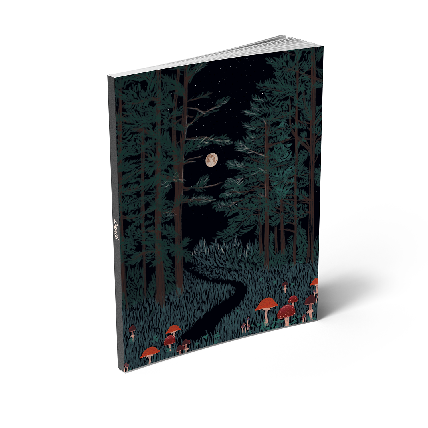 Moonrise Forest Medium Layflat Notebook - Mixed Media
