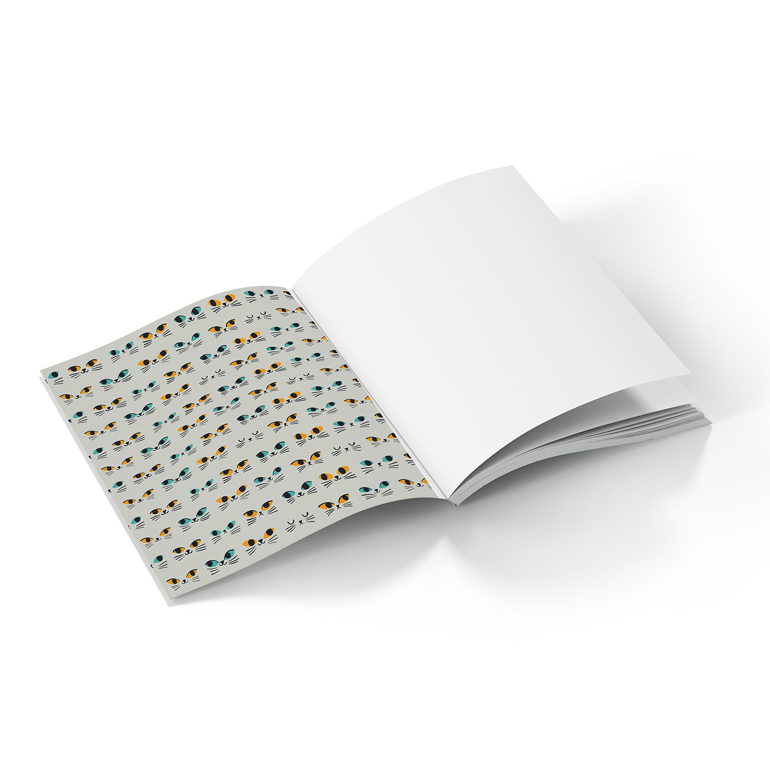Art Cat Medium Layflat Notebook - Mixed Media