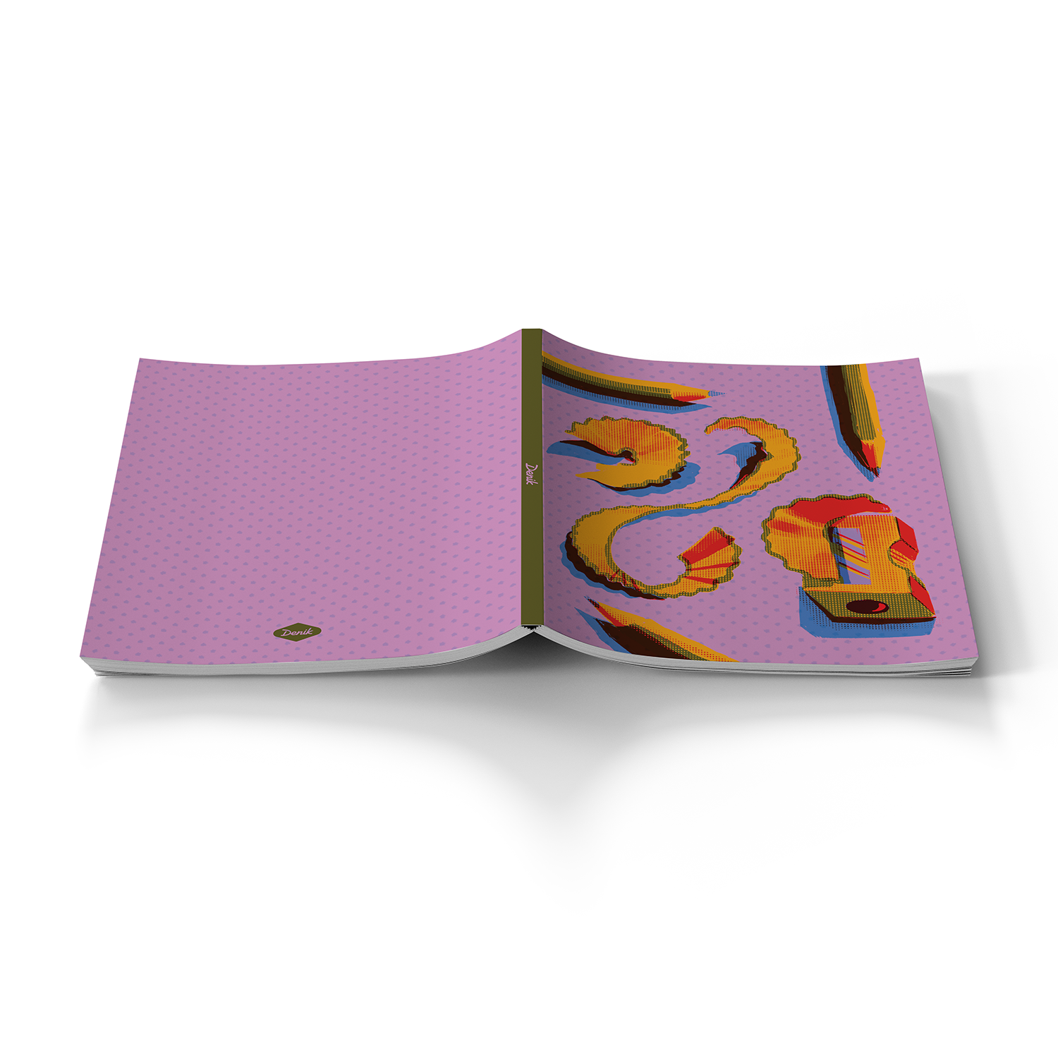 Pencil Sharpeners Medium Layflat Notebook - Mixed Media