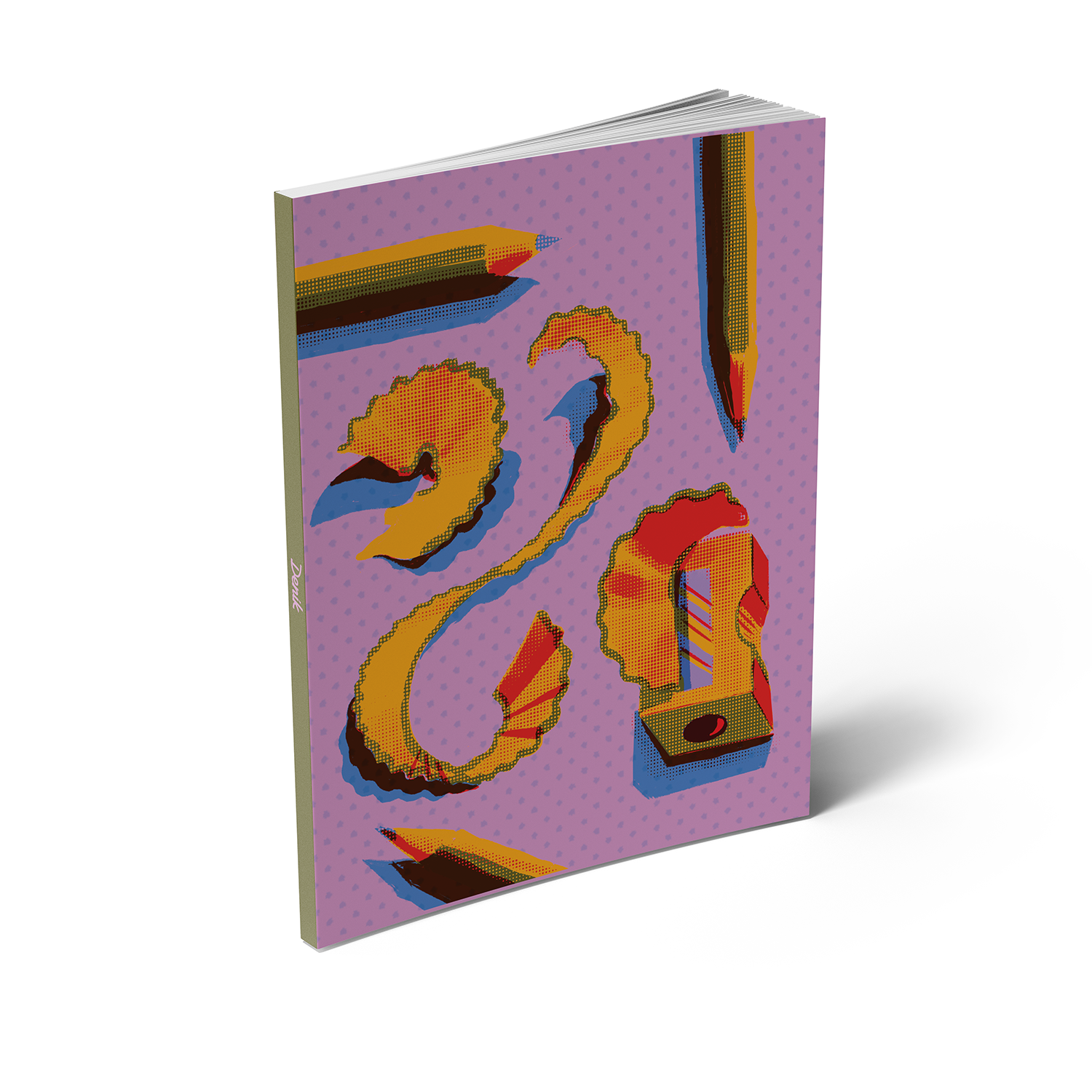 Pencil Sharpeners Medium Layflat Notebook - Mixed Media