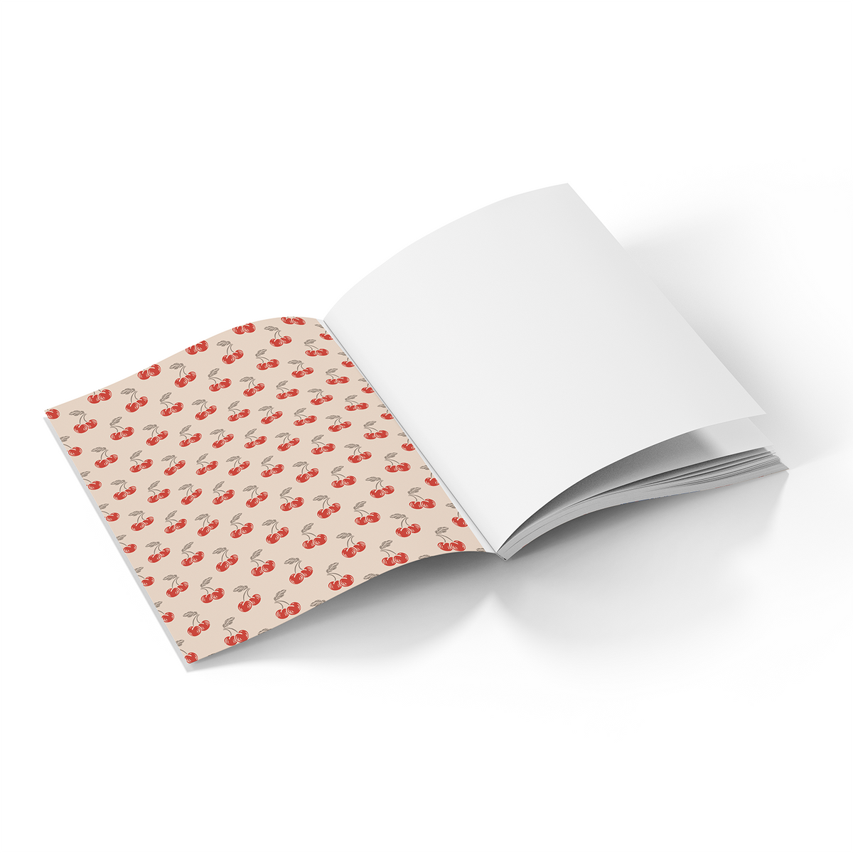 Crow and Cherries Medium Layflat Notebook - Mixed Media