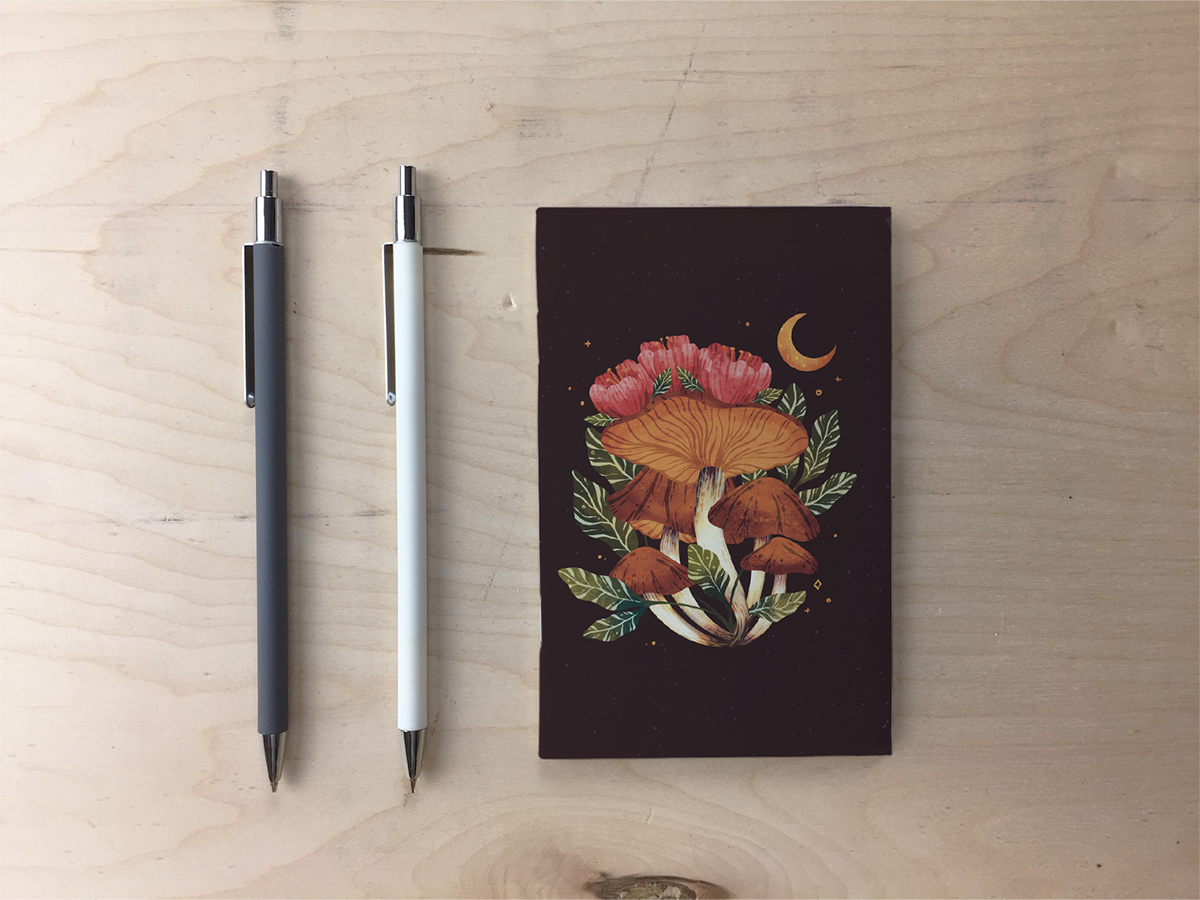 Midnight Mushroom Pocket Notebook