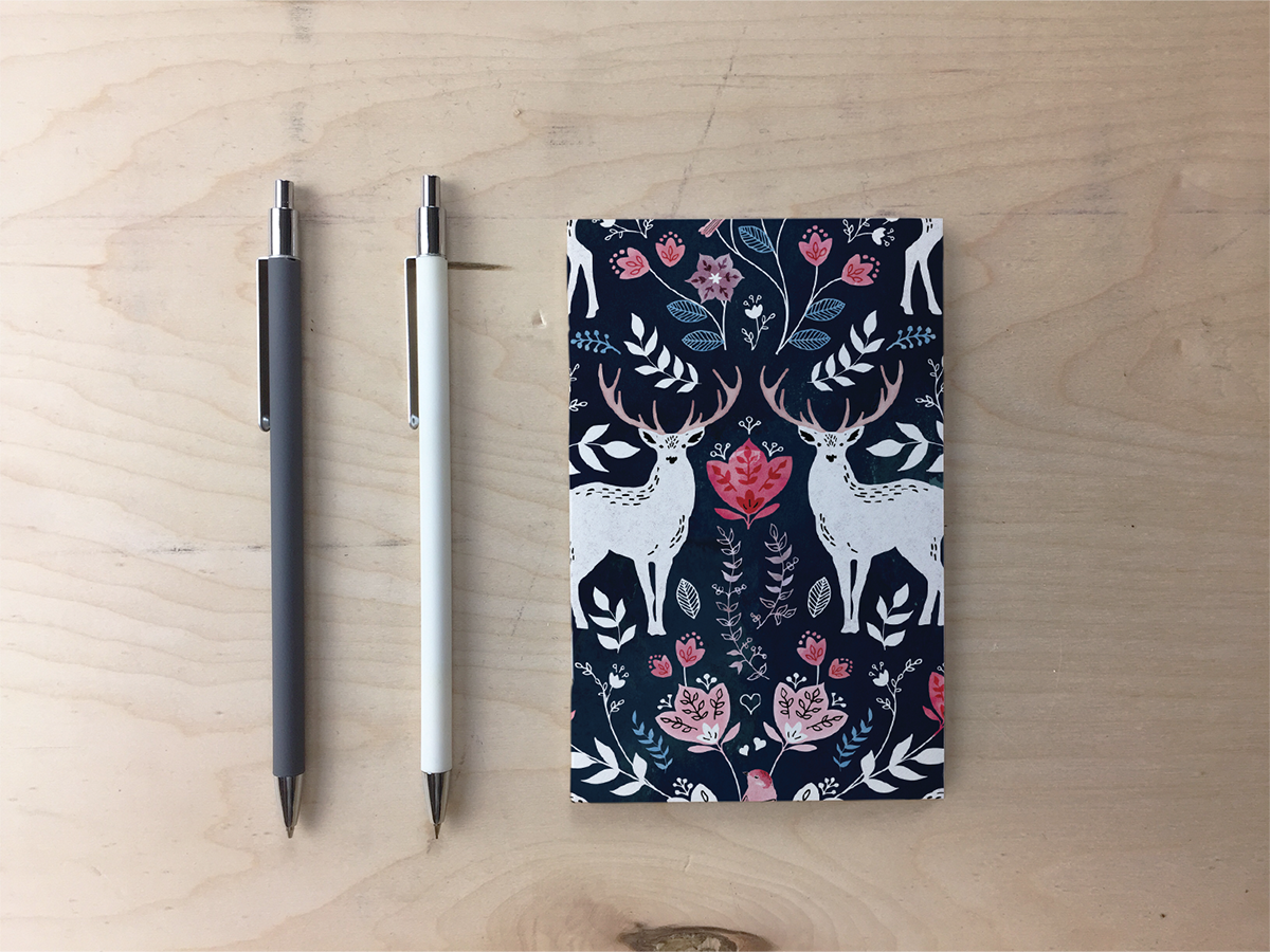 Scandinavian Deer Pocket Notebook
