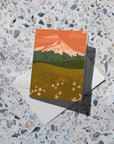 Rosy Mountain Soft Touch Greeting Cards (6-Pack)