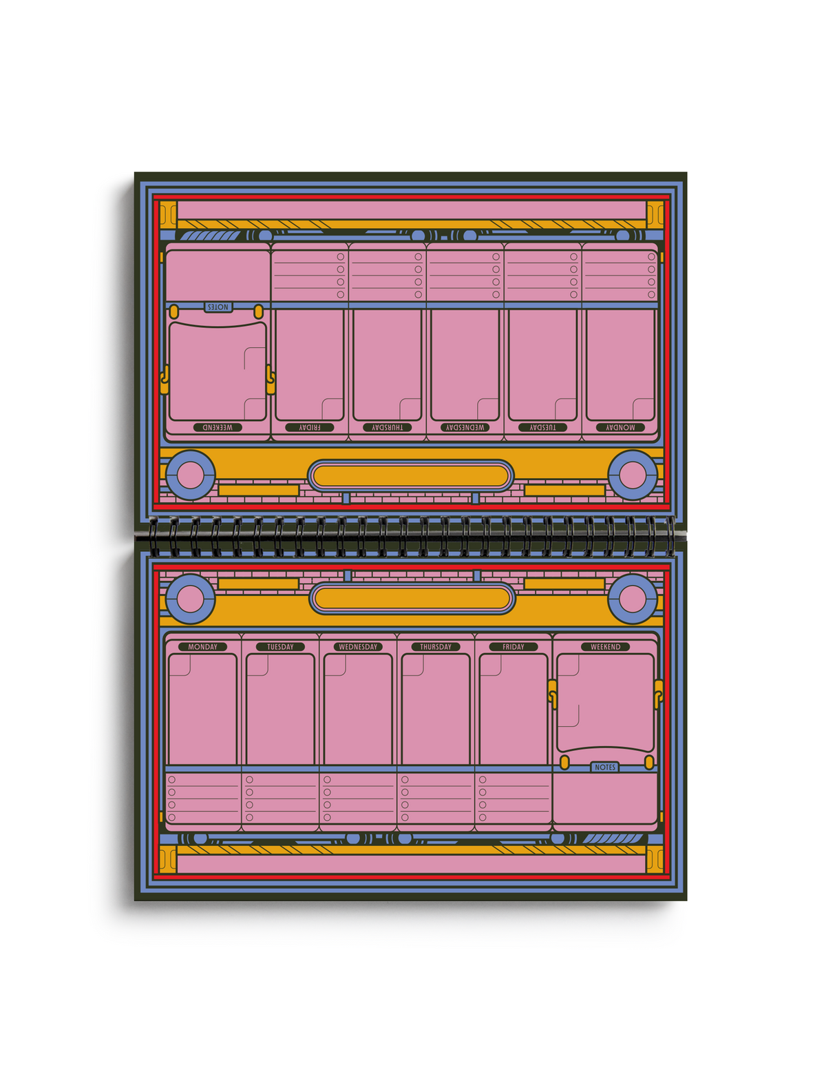 Hop On Train Classic Wire-O Undated Planner