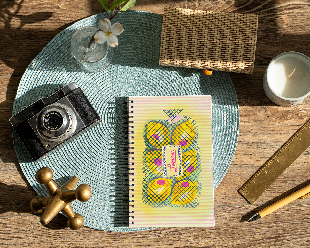 Lemon Bunch Wire-O Hardcover Undated Planner