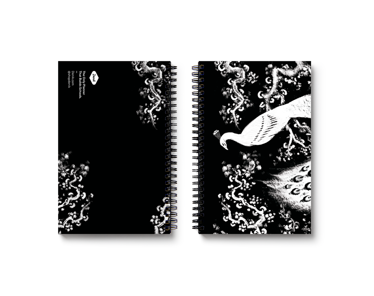 Albino Peacock Wire-O Hardcover Undated Planner