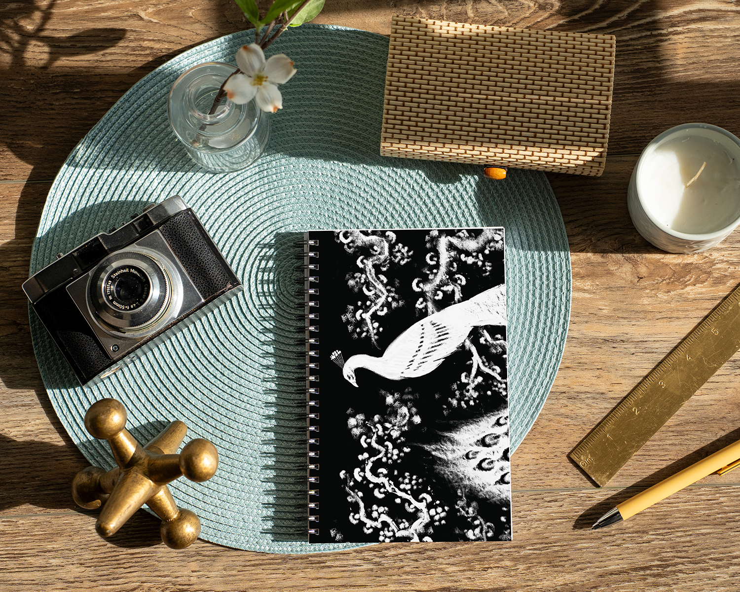 Albino Peacock Wire-O Hardcover Undated Planner