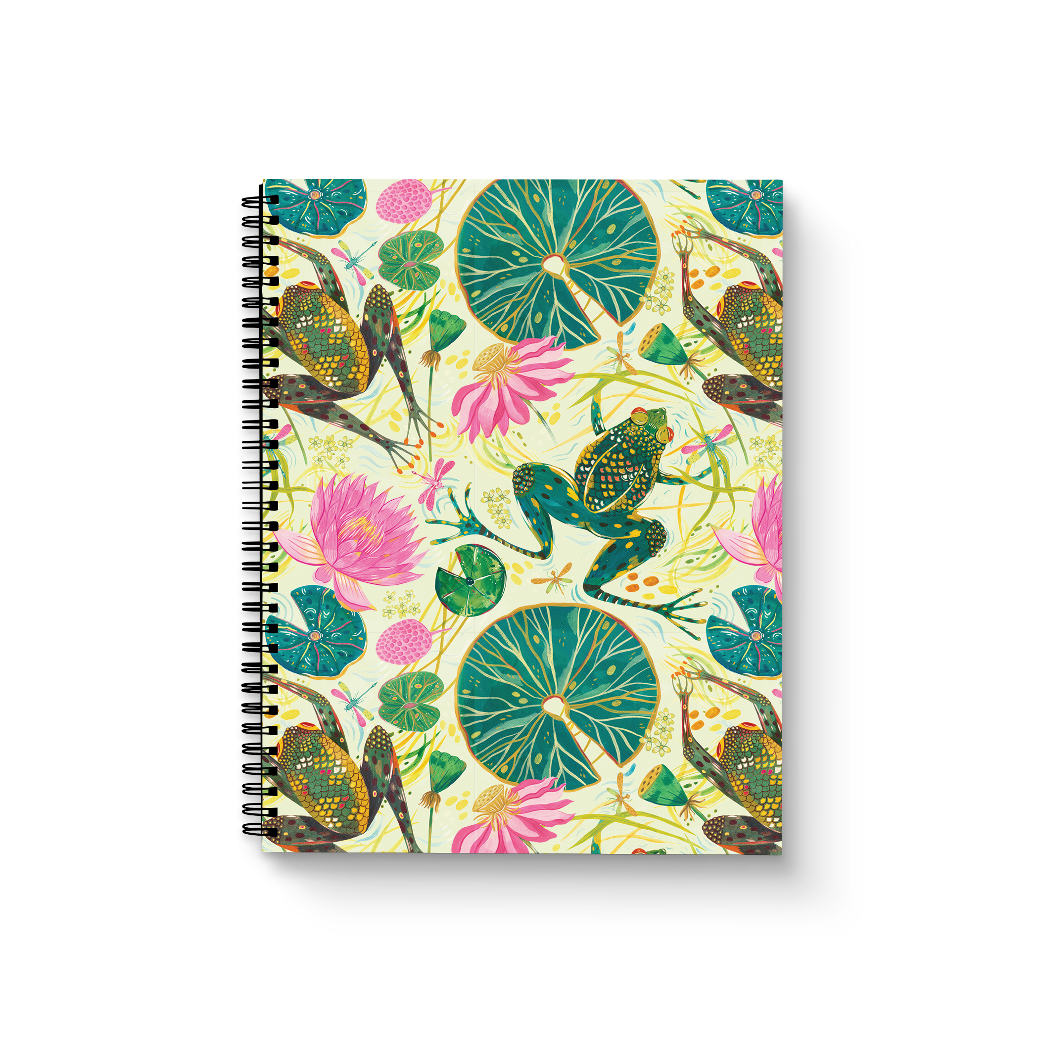 Leap Year Frogs Medium Wire-O Spiral Notebook | Denik