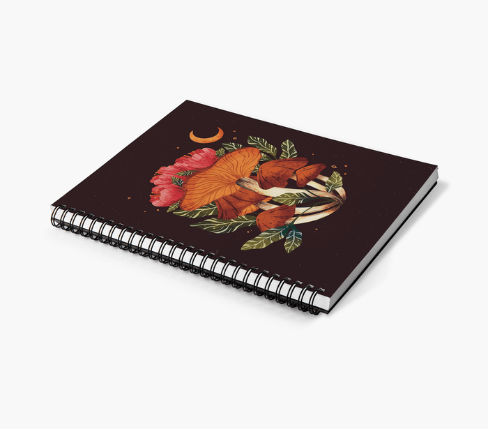 Midnight Mushroom Medium Wire-O Notebook
