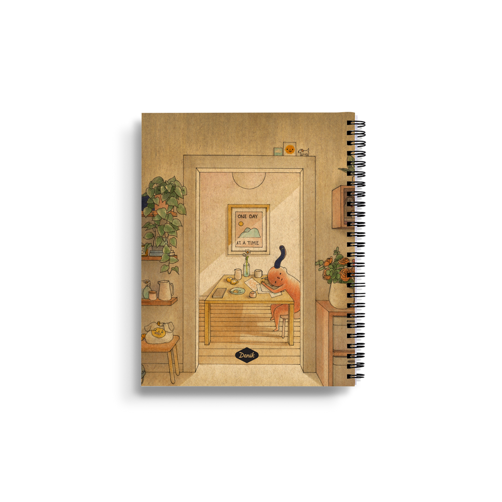 One Day at a Time Medium WireO Notebook Denik Notebooks, Journals