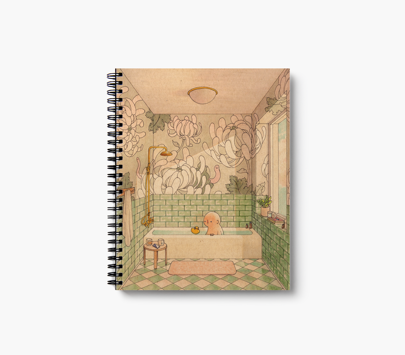 Green Bath Medium Wire-O Spiral Notebook